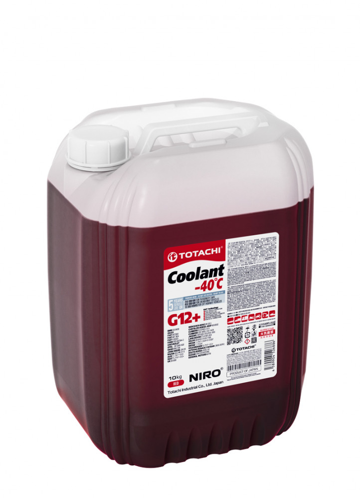 Антифриз TOTACHI NIRO COOLANT Red -40C G12+ 10кг (4589904526886) 43110