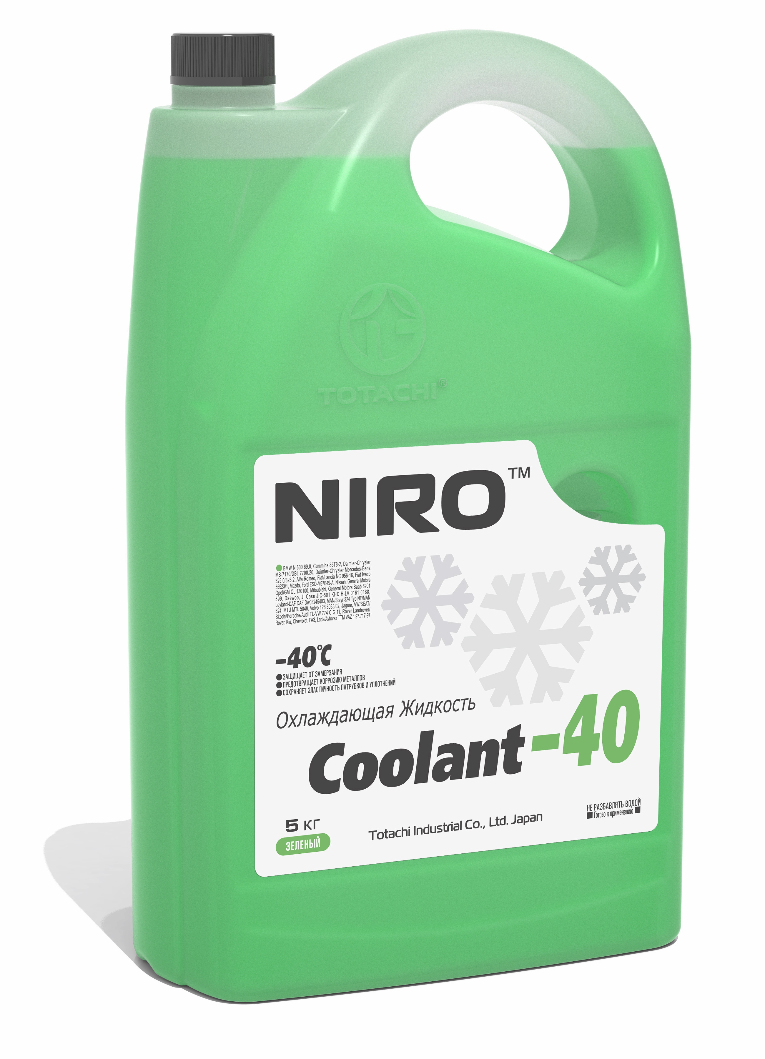 Антифриз TOTACHI NIRO Coolant Green -40C G11 5кг 4589904526817 43205