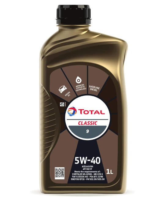 Масло моторное полусинтетическое TOTAL CLASSIC 9 5W-40 1л (164796) 213730