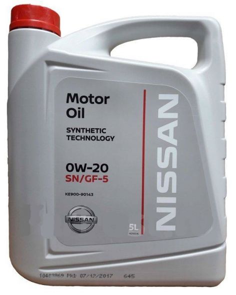 Масло моторное синтетическое NISSAN MOTOR OIL FS SN GF-5 0W-20 5л KE900-90143R