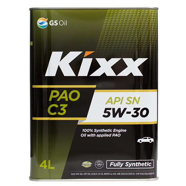 Масло моторное Kixx PAO 5w-30 API SNCF, ACEA C3, МВ 229.51 4л L209144TE1