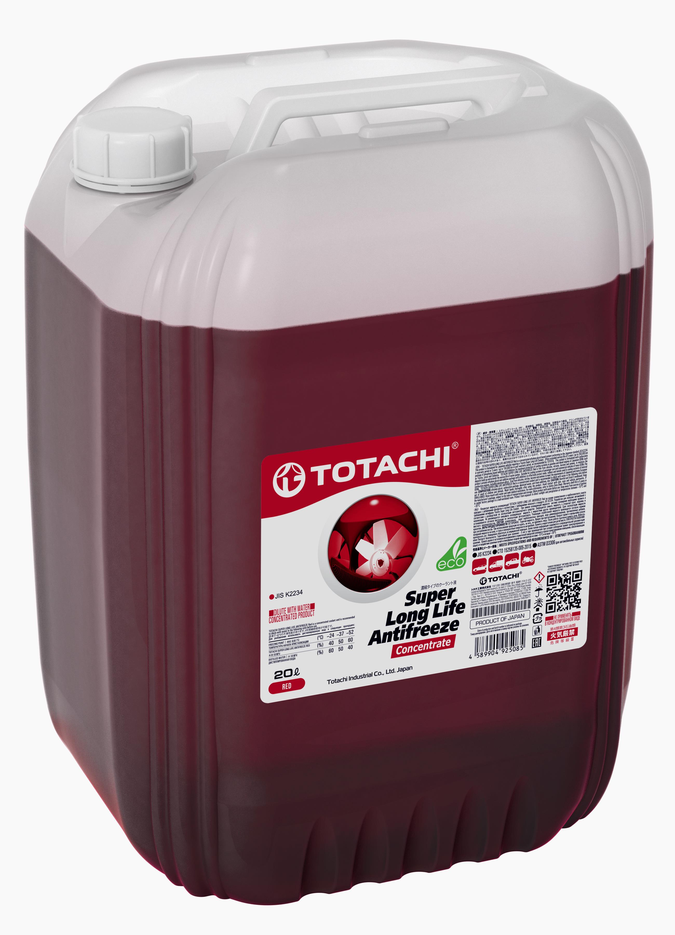 Концентрат антифриза TOTACHI SUPER LLA RED 20л (4589904925085) 43320