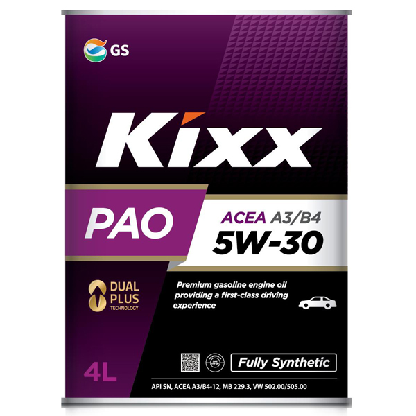 Масло моторное Kixx PAO 5w-30 API SNCF, ACEA A3B4 4л L209044TE1