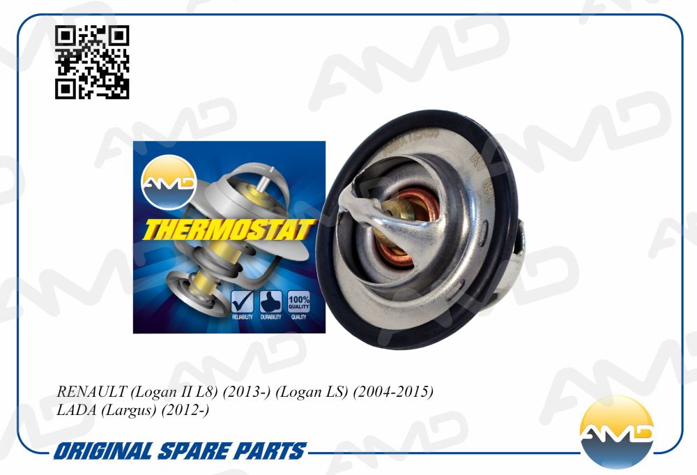 Термостат RENAULT (Logan II L8) (2013-) (Logan LS) (2004-2015) (Sandero BS0) (2009-2014) (Duster HSAM) (2011-2015) LADA (Largus) (2012-)